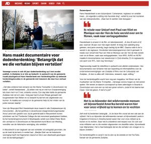 AD artikel Hans Heesterbeek 4 mei DKT